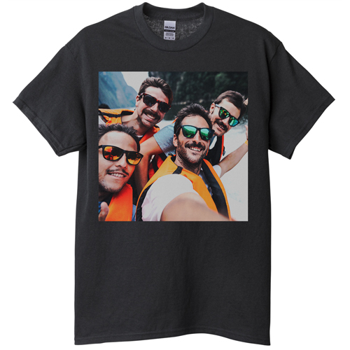 Photo Gallery Square T-shirt, Adult (XXL), Black, Customizable front, White, white