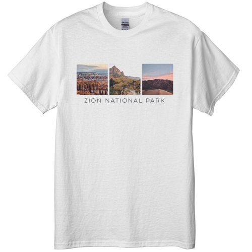 Gallery of Three Squares T-shirt, Adult (XXL), White, Customizable front, White, white