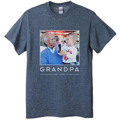 Grandpa Est T-shirt, Adult (XXL), Gray, Customizable front & back, Green, forest