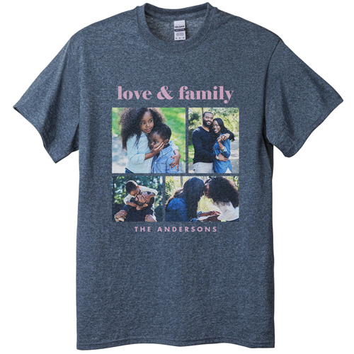 Gallery of Four Grid T-shirt, Adult (XXL), Gray, Customizable front, White, white