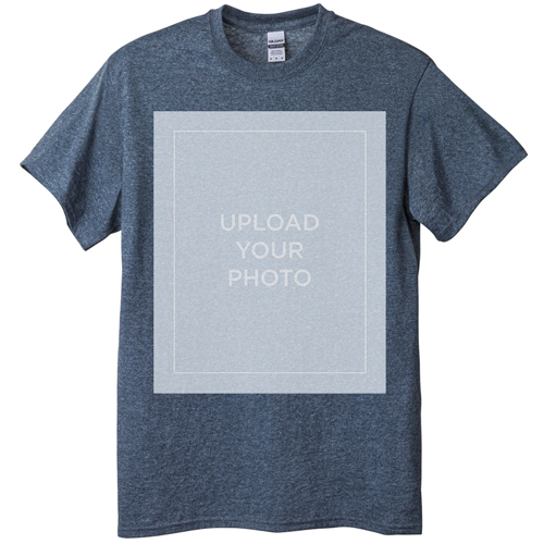 Upload Your Own Design T-shirt, Adult (XXL), Gray, Customizable front & back, White