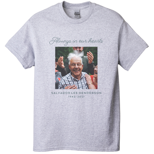 Gallery of One Square T-shirt, Adult (XXL), Gray, Customizable front, White, white