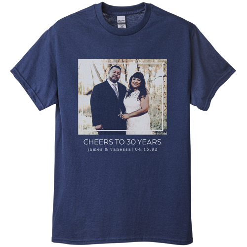 Floating Frame T-shirt, Adult (XXL), Navy, Customizable front & back, White