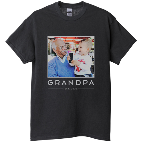 Grandpa Est T-shirt, Adult (3XL), Black, Customizable front, Green, forest
