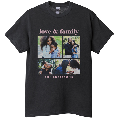 Gallery of Four Grid T-shirt, Adult (3XL), Black, Customizable front, White, white