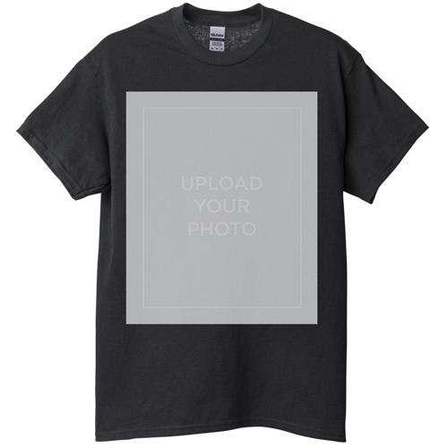 Upload Your Own Design T-shirt, Adult (3XL), Black, Customizable front, White, white