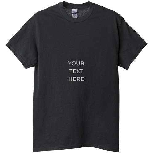 Your Text Here T-shirt, Adult (3XL), Black, Customizable front & back, White, white
