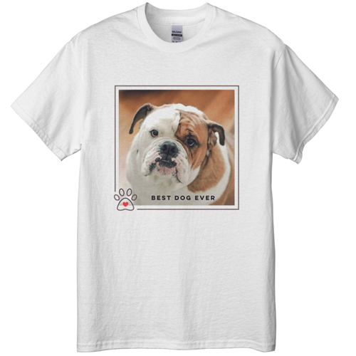 Best In Show Best Dog Ever T-shirt, Adult (3XL), White, Customizable front & back, Brown