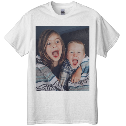 Photo Gallery Portrait T-shirt, Adult (3XL), White, Customizable front & back, White