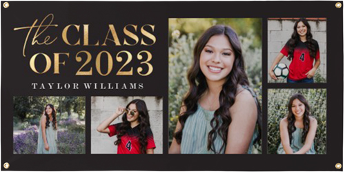 Dazzling Class Vinyl Banner, Gray