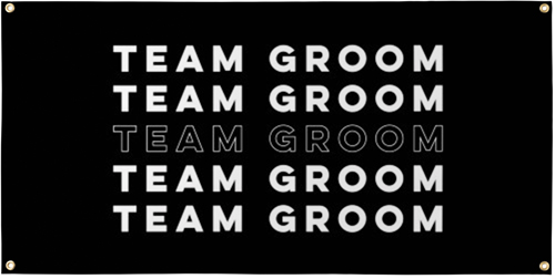 Team Groom Vinyl Banner, Multicolor