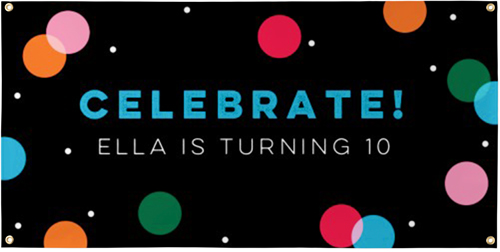 Funfetti Celebration Vinyl Banner, Black