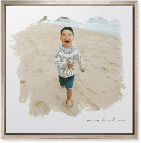 Brushstrokes Portrait Wall Art, Metallic, Single piece, Mounted, 16x16, White, white