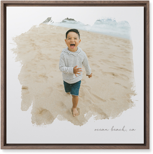 Brushstrokes Portrait Wall Art, Walnut, Single piece, Mounted, 16x16, White, white