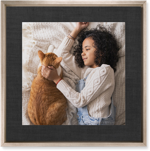 Full Frame One Wall Art, Metallic, Single piece, Mounted, 16x16, Black