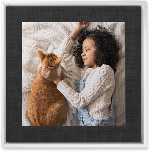 Full Frame One Wall Art, White, Single piece, Mounted, 16x16, Black, black