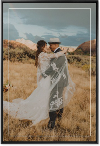 Floating Frame Portrait Wall Art, Black, Single piece, Mounted, 24x36, White, white