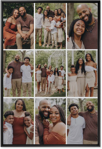 Gallery Grid of Nine Wall Art, Black, Single piece, Mounted, 24x36, Multicolor, multi