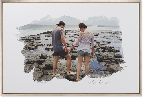 Brushstrokes Wall Art, Metallic, Single piece, Mounted, 24x36, White, white