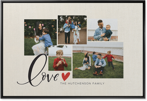 Just Hearts Wall Art, Black, Single piece, Mounted, 24x36, Beige