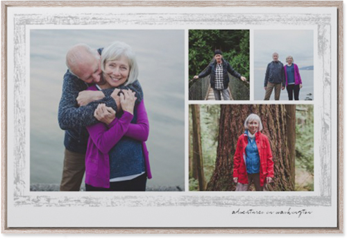 Brushed Border Collage Of Four Wall Art, Rustic, Single piece, Mounted, 24x36, Gray, smoke