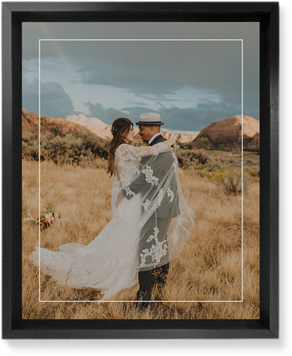 Floating Frame Portrait Wall Art, Black, Single piece, Mounted, 8x10, White, white