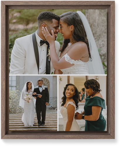 Gallery of Three Portrait Wall Art, Walnut, Single piece, Mounted, 8x10, Multicolor, multi