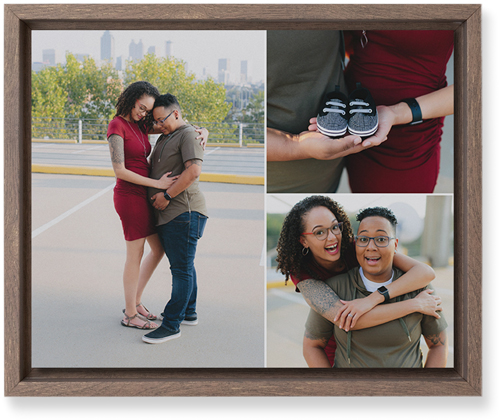 Three Piece Wall Art, Walnut, Single piece, Mounted, 8x10, Multicolor