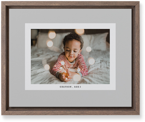 Frame Up Wall Art, Walnut, Single piece, Mounted, 8x10, Gray, silver lining