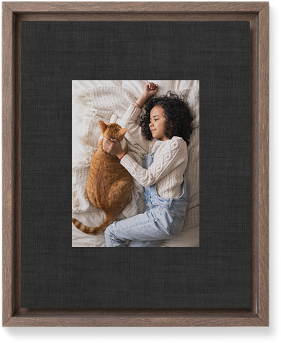 Full Frame One Wall Art, Walnut, Single piece, Mounted, 8x10, Black, black
