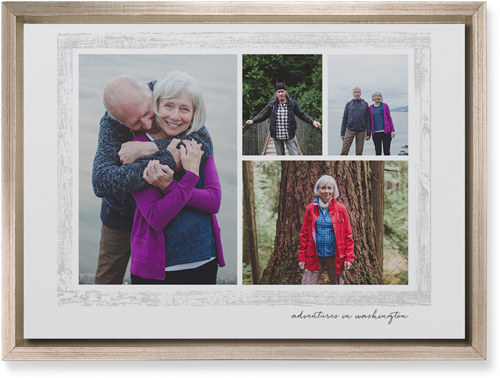 Brushed Border Collage Of Four Wall Art, Metallic, Single piece, Mounted, 10x14, Gray, smoke