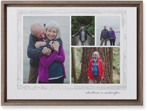 Brushed Border Collage Of Four Wall Art, Walnut, Single piece, Mounted, 10x14, Gray, smoke