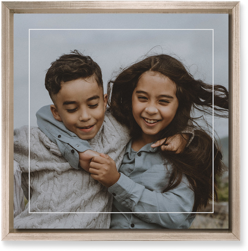 Floating Frame Wall Art, Metallic, Single piece, Mounted, 12x12, White, white