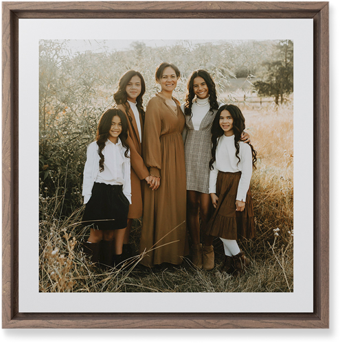 Simple Gallery of One Border Portrait Wall Art, Walnut, Single piece, Mounted, 12x12, Multicolor