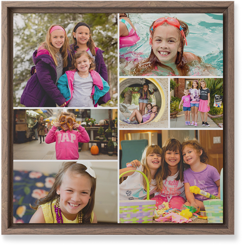 Gallery of Seven Wall Art, Walnut, Single piece, Mounted, 12x12, Multicolor, multi