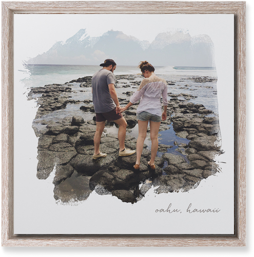 Brushstrokes Wall Art, Rustic, Single piece, Mounted, 12x12, White, white