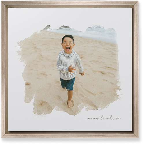 Brushstrokes Portrait Wall Art, Metallic, Single piece, Mounted, 12x12, White