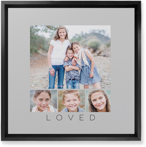 Four Real Wall Art, Black, Single piece, Mounted, 12x12, Gray, silver lining