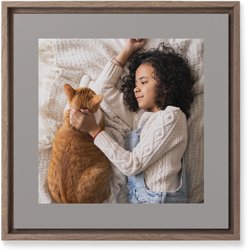 Full Frame One Wall Art, Walnut, Single piece, Mounted, 12x12, Gray, stone