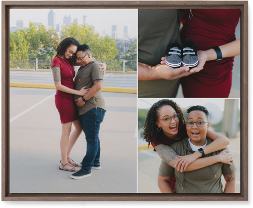 Three Piece Wall Art, Walnut, Single piece, Mounted, 16x20, Multicolor, multi