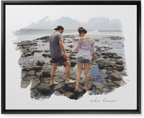 Brushstrokes Wall Art, Black, Single piece, Mounted, 16x20, White, white