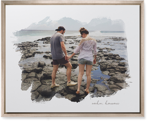 Brushstrokes Wall Art, Metallic, Single piece, Mounted, 16x20, White, white