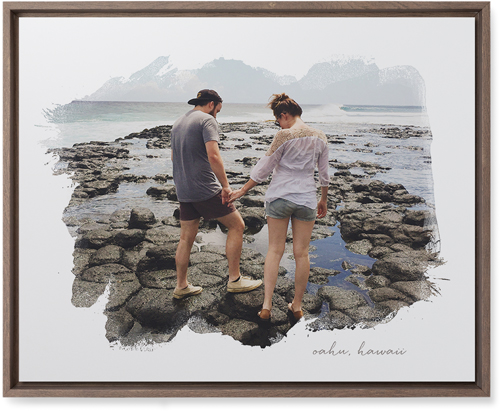 Brushstrokes Wall Art, Walnut, Single piece, Mounted, 16x20, White, white