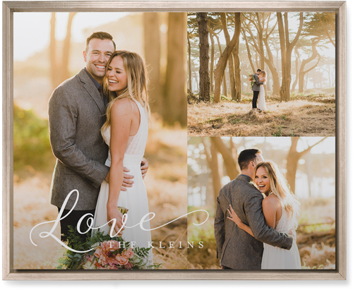 Just Love Trio Wall Art, Metallic, Single piece, Mounted, 16x20, White, white