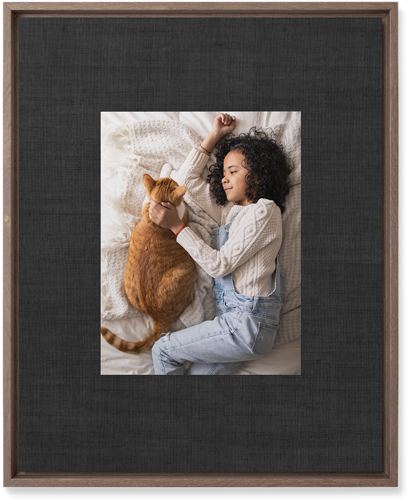 Full Frame One Wall Art, Walnut, Single piece, Mounted, 16x20, Black, black