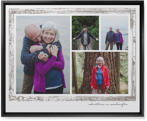 Brushed Border Collage Of Four Wall Art, Black, Single piece, Mounted, 16x20, Brown, taupe