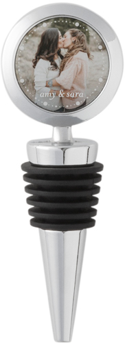 Dots Outline Wine Stopper, White, white