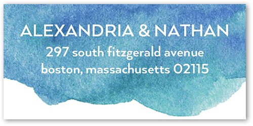 Painted Gallery Address Label, Blue, Address Label, Matte, Blue