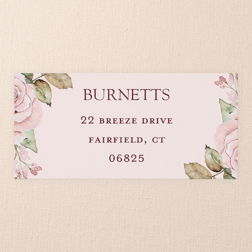 Rose Bouquet Address Label, Pink, Address Label, Matte