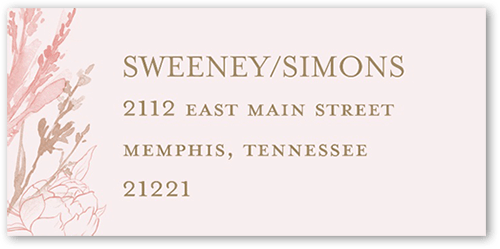 Etched Floral Address Label, Pink, Address Label, Matte, Taffy